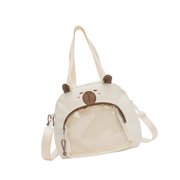 Wxqbjtam Ita Bag Badge Bag Cute Capybara Girls PVC Pin Display Bag for Shopping Halloween White