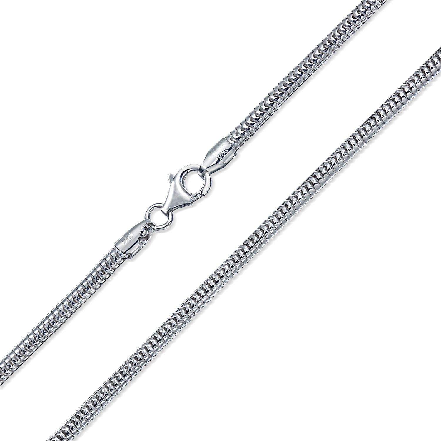 Heavy 320 Gauge Strong Flexible 925 Sterling Silver Snake Chain Necklace  for Men Made In Italy 18 Inch