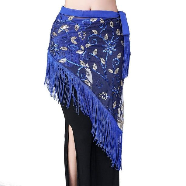 Cinturón de cadera Macarena Pañuelo de danza del vientre Azul