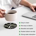 thumbnail image 3 of Black Geometric Coasters Set of 2, Absorbent Coasters for Drinks, Modern Sage Green White Striped Art Coaster for Desk Coffee Table Protection, Home Decor House Warming Gifts 4", 3 of 8