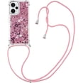 thumbnail image 5 of for Xiaomi Poco F5 5G Clear Case with Crossbody Lanyard, Glitter Sparkly Bling Quicksand with Detachable Adjustable Shoulder Neck Strap Cover Cases for Xiaomi Poco F5 5G QKG Rose Gold, 5 of 14