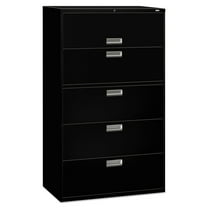 HON 5 Drawers Lateral Lockable Filing Cabinet, Black