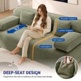 thumbnail image 3 of Miniyam 78.7" Sleeper Sofa Bed, Convertible Corduroy Floor Couch, No Assembly, 3 Pillows, Green, 3 of 7