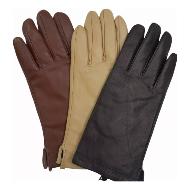 Guantes De Piel Ovino Dama Afelpado Elegante Importado 24x10