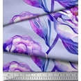 thumbnail image 3 of Soimoi Purple Viscose Chiffon Fabric Leaves & Floral Print Sewing Fabric BTY 42 Inch Wide, 3 of 3