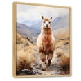 thumbnail image 2 of Designart "Grazing Alpacas in Romance II" Animals Framed Wall Art - Traditional Brown Alpaca Living Room Framed Canvas Art, 2 of 6