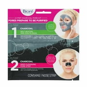 Biore 2-Step Deep Cleansing Pore Purifying Kit w/ Charcoal, Self Heating Mask & Pore Strip, 6 Ct