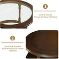 thumbnail image 4 of LKTART Nesting Coffee Table for Living Room,Round Tempered Glass Solid Wood Nest Coffee Tables with Storage,Retro Small Accent Center Table, 4 of 17