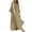 Khaki, variant on Women's Fashion Cotton Linen Shirt Dress, Solid Casual Long Sleeve Maxi Button-Down Dress, Elegant Loose Fit Cardigan Long Dress with Pockets, Versatile Everyday Caftan