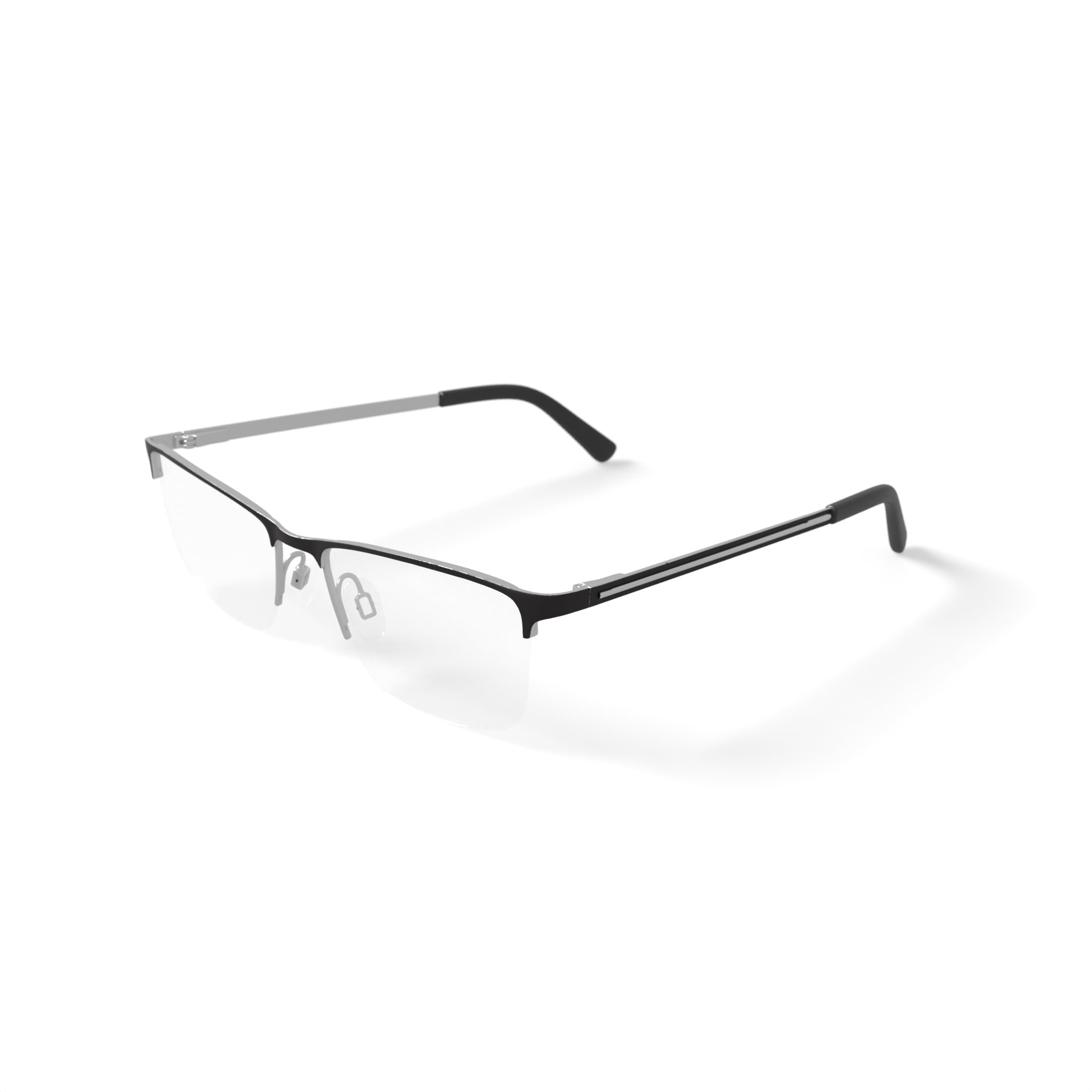Walmart Men's MV012 Robb Rectangular Prescription Eyeglasses with Case, Silver