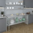 thumbnail image 6 of AmGood 30" x 72" Stainless Steel Work Table With 12" Wide Double Tier Overshelf | Metal Kitchen Prep Table & Shelving Combo, 6 of 9