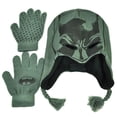 thumbnail image 2 of Batman Dark Knight Youth Peruvian Knit & Glove Set Cuffless Super Hero Beanie, 2 of 2