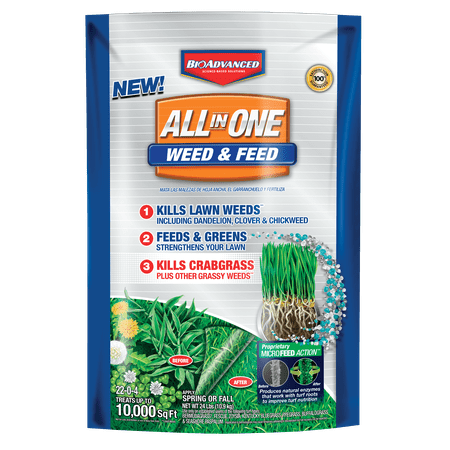 BioAdvanced All-In-One Weed And Feed Granules 24 lb. Granules (10,000 sq.