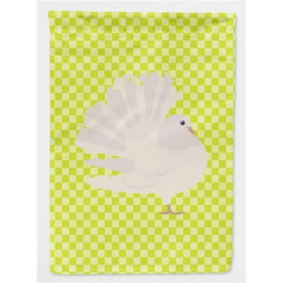 Carolines Treasures BB7776GF Silver Fantail Pigeon Green Flag Garden Size