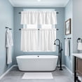 thumbnail image 3 of White Kitchen Curtains Sets for Windows 24 Inch Length, Modern Minimalist Pure Soild Color Rod Pocket Window Treatments Tier Curtains and Valances Set for Bedroom/Bathroom, 3 of 8