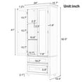 thumbnail image 5 of Resenkos Storage Cabinet,Kitchen,Pantry Cabinet,Tall Storage Cabinet with Two Drawers for Bathroom/Office, White, 5 of 12