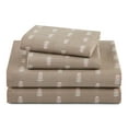 thumbnail image 1 of Beautiful Signature Floral 4-Piece Percale Fawn Sheet Set, Double by Drew Barrymore, 1 of 5