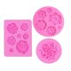 thumbnail image 1 of Moldes para fondant para tartas de flores, (juego de 3) moldes de silicona, mini flores, rosas, margaritas, moldes para gelatina, azúcar, caramelo, chocolate, fondant, decoración de tartas, 1 of 4