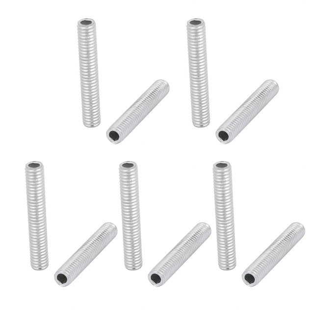 Unique Bargains 10Pcs M6 Pleine Lampe Filetée Raccord de Tuyau Traversant 35mm de Longueur