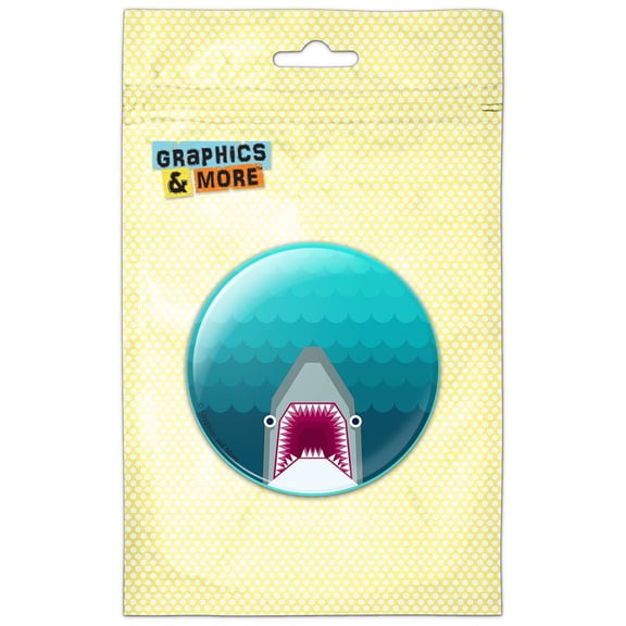 Geometric Shark Blue Pinback Button Pin Badge