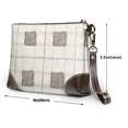 thumbnail image 2 of Leather Clutch 8 X 5. 5 In Wrist Strap And Hand Bag Easy To Carry Lightweight Waterproof And Durable Ivory Checked Hand-Drawn Sketch_1, 2 of 6