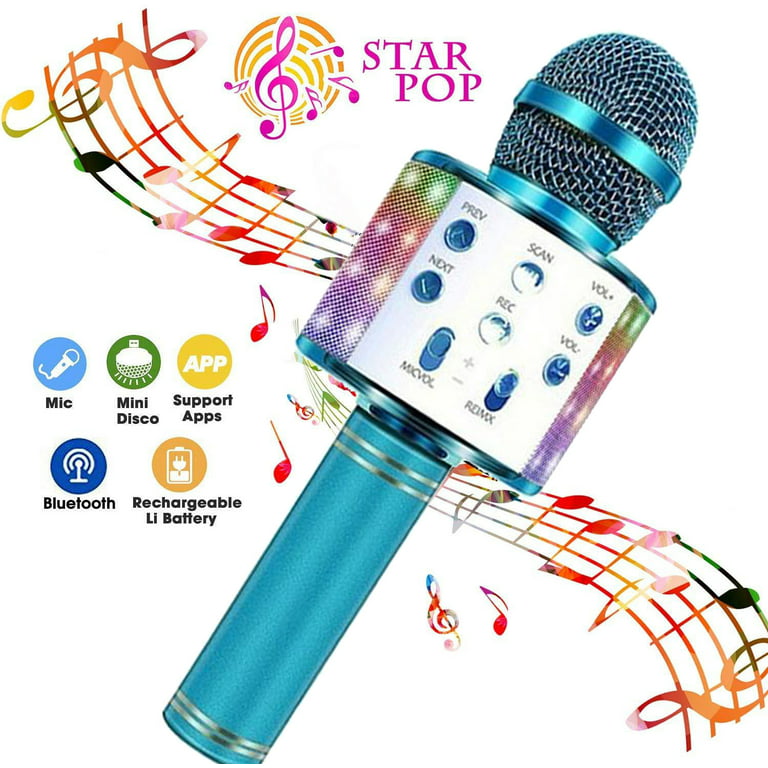 Toys for Girls Karaoke Microphone - Portable Wireless Bluetooth