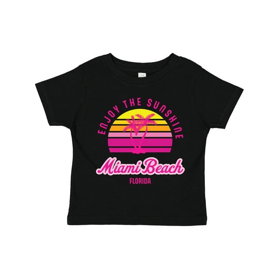 Inktastic Summer Enjoy the Sunshine Miami Beach Florida in Pink Boys or Girls Toddler T-Shirt