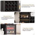 thumbnail image 6 of JassmiPkwy Large Coffee Bar Cabinet with Refrigerator Compartment, Featuring Power Outlets and Glassware Rack. Rustic-Style Bar Cabinet Suitable for Home, Living Room, or Kitchen-Black, 6 of 9