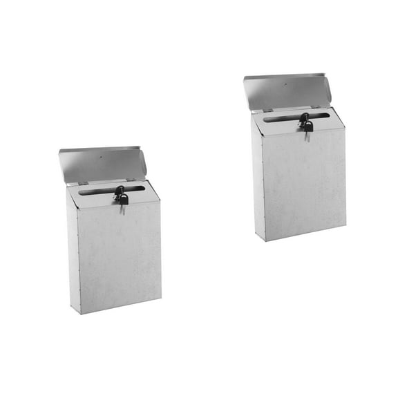 Masteelf 2-Pack Locking Outdoor Mailboxes Top Slot, Wall Mount Design, Pre-Drilled Holes for Key Drop, Vintage Style