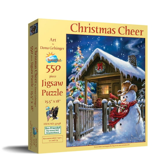 SUNSOUT INC - Christmas Cheer - 550 pc Jigsaw Puzzle by Artist: Dona Gelsinger - Finished Size 15.5" x 18" Christmas - MPN# 57148