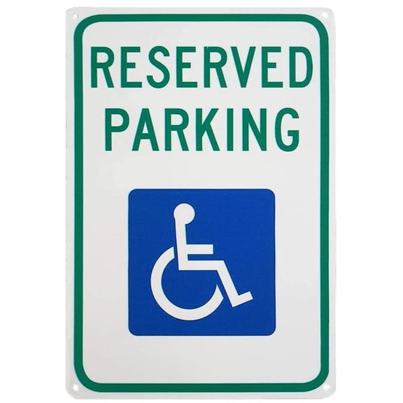 Funny Wheelchair Graphics Sign Reserved Parking Handicap Parking Sign Green Blue On White 8 X 12 Inch