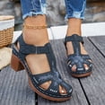 thumbnail image 4 of Closed Toe Sandals for Women Summer Ankle Strap Orthopedic Wedge Sandals with Arch Support Comfortable Wide Width Beach Sandal Hollow Out Breathable Outdoor Casual Walking Shoes, 4 of 8