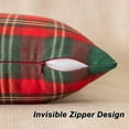 thumbnail image 4 of Taibuwu Set of 2 Red Christmas Scottish Plaid Throw Pillow Covers 18x18 Inch Green Woven Farmhouse Winter Decorative Pillow Covers with Gold Thread Holiday Accent Pillowcases for Sofa Couch Bed, 4 of 7