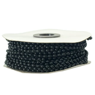 Black Pearl Beads on A String Roll for Crafts (4 mm, 25 Yards)
