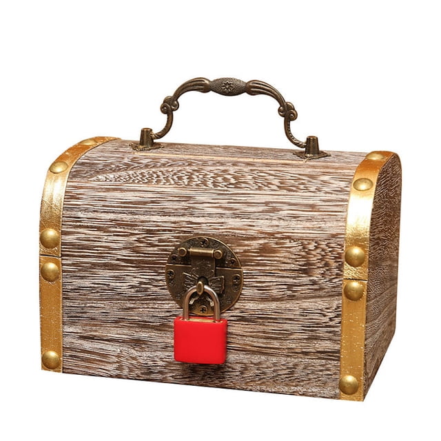 Caja de madera con forma de alcancía para niños, caja fuerte