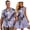 American Flag, variant on Polynesian Couple Matching Hawaiian Outfits Button-Down Shirt for Men Lightweight Hawaiian Blouse Tops and Womens Sleeveless Dress