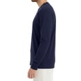 thumbnail image 5 of Hanes Essential-T Long Sleeve T-Shirt, Men's Durable Crew Neck Printable Navy Bulk Tee, 3-Pack, M, 5 of 5