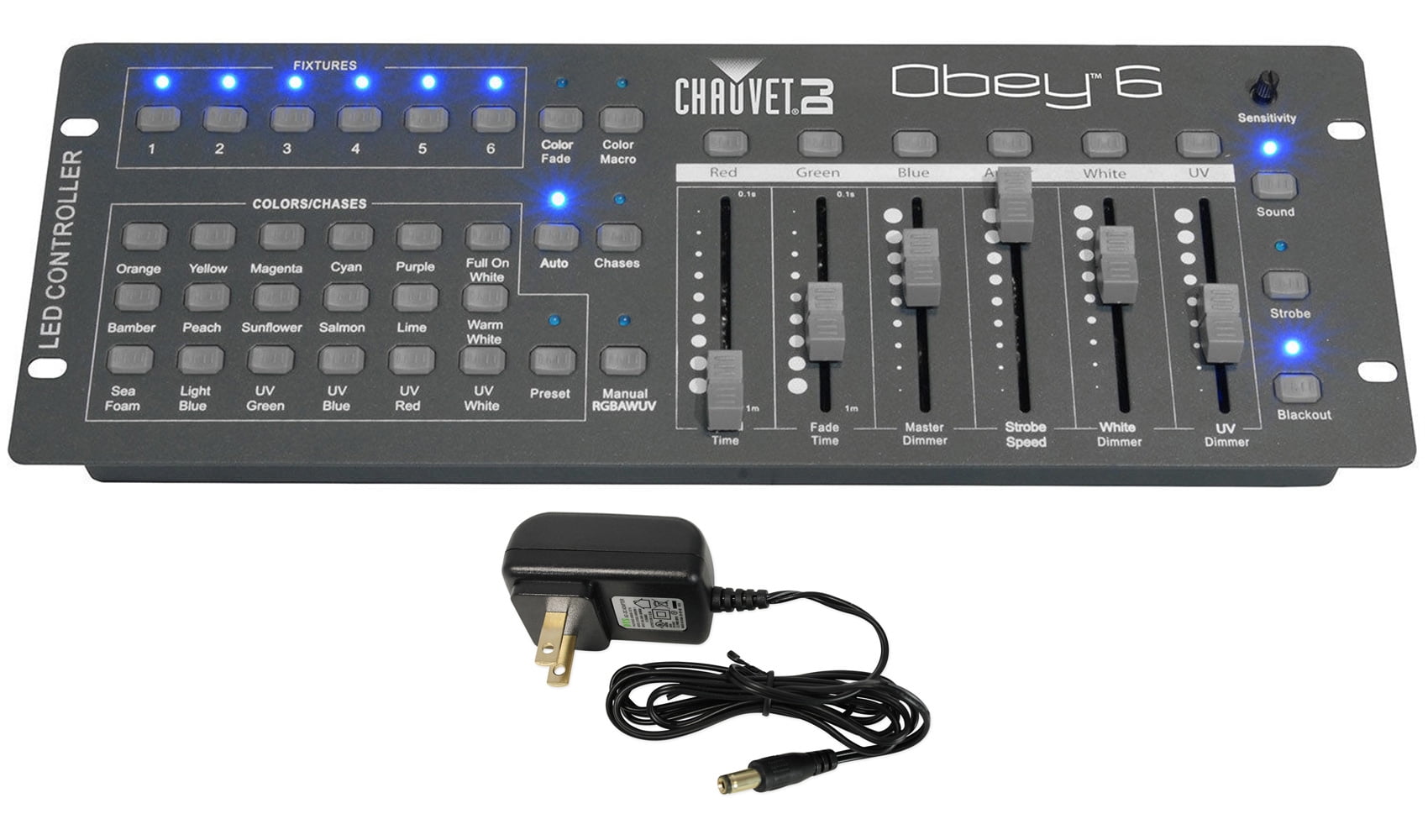 Chauvet DJ Obey 6 Compact Universal 6 Channel DMX DJ MIDI FX Controller+Backpack