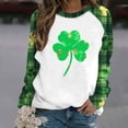 thumbnail image 4 of Womens St Patricks Day Sweatshirts Long Sleeve Crew Neck Casual Holiday Green Printed Fashion Loose Pullover Tops (S, Green S), 4 of 5