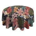 thumbnail image 4 of Pioneer Flower Floral Print Pattern Round Tablecloth 60"x60",Wrinkle Wipeable Table Cloth for Kitchen Dining Room Picnic Patio Party, 4 of 6
