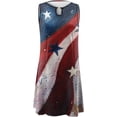 thumbnail image 3 of American Flag Dress 4th of July Dress Stars Memorial Day Independence Day Patriotic Dress Red White Blue Swimsuit Cover Dress, 3 of 5