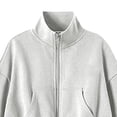 thumbnail image 5 of Gubotare Girl Fall Outfits Girls' Tracksuit Set Wide Leg Pants Solid Long Sleeve Stand Collar Sports & Active Wear Size 9-10 (Grey,9-10 Years), 5 of 8