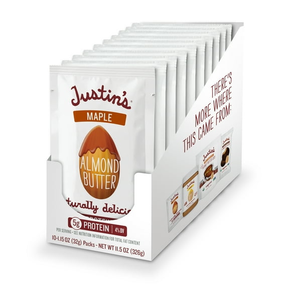 Justin's Gluten-Free Maple Almond Butter Squeeze Pack, 1.15 oz (10 Pack)