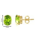 thumbnail image 4 of AoneJewelryOval Peridot Earrings for Women in 14k Yellow Gold ( 8x6 mm ) Prong-Setting, 4 of 4