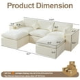 thumbnail image 5 of Domicare Cloud Couch Sectional, 3-Seater with 2 Ottomans, Plush Sponge Sectional Couches for Living Room，Beige, 5 of 8