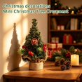 thumbnail image 4 of Christmas Mini Tabletop Tree Ornament, Artificial Plastic Tree with Red Poinsettia and Ball Accents, Window Shelf Desk Display for Holiday Home Party, Small Gift, 4 of 5