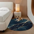 thumbnail image 4 of Round Rug 5ft Area Rug, Marble Texture Pattern Area Rugs for Living Room Bedroom, Gold Geometric Line Floor Mat Non-Slip Non-Shedding Carpet Indoor Accent Rugs, 4 of 9