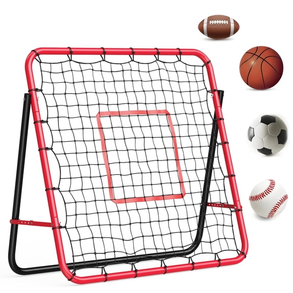 Soccer Rebounder Net – 40"x40" Portable Adjustable Bounce Back Trainer, Multi-Sport Rebounder for Soccer, Baseball, Softball & Hockey, Backyard Practice Goal for Kids & Adults