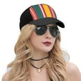 thumbnail image 5 of Naloa Vertical Stripes Adult adjustable Print Baseball Hat, Patchwork curved brim baseball capfor Men and Women, One Size, 5 of 5