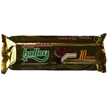 Chocolate Marshmallow Gift - Ulker Halley - Chocolate covered Marshmallow Sandwichs - 10 pieces